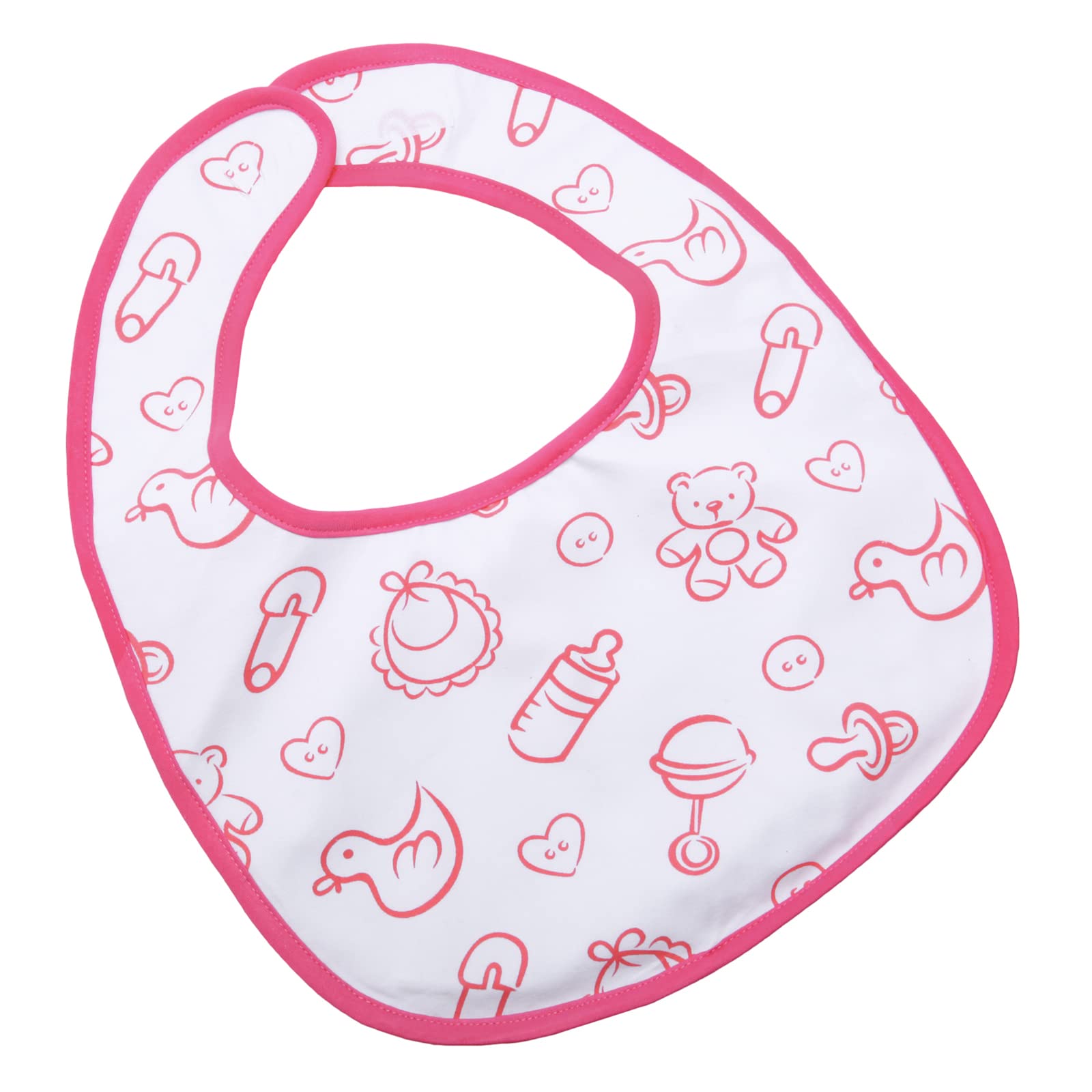 Littleforbig Cotton Waterproof Adult Babydoll Bib with Adjustable Hook-and-Loop Fastener Closure Printed 2 Packs - Nursery Blue and Pink Adult Bibs - Image 3