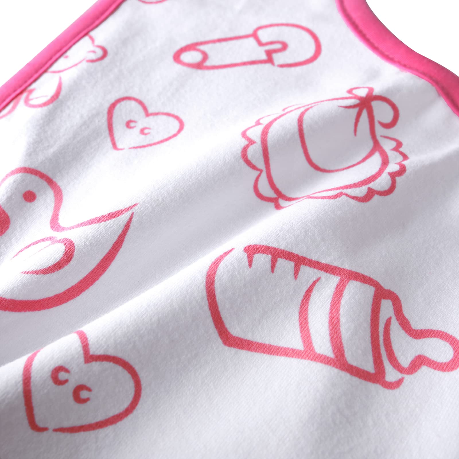 Littleforbig Cotton Waterproof Adult Babydoll Bib with Adjustable Hook-and-Loop Fastener Closure Printed 2 Packs - Nursery Blue and Pink Adult Bibs - Image 5