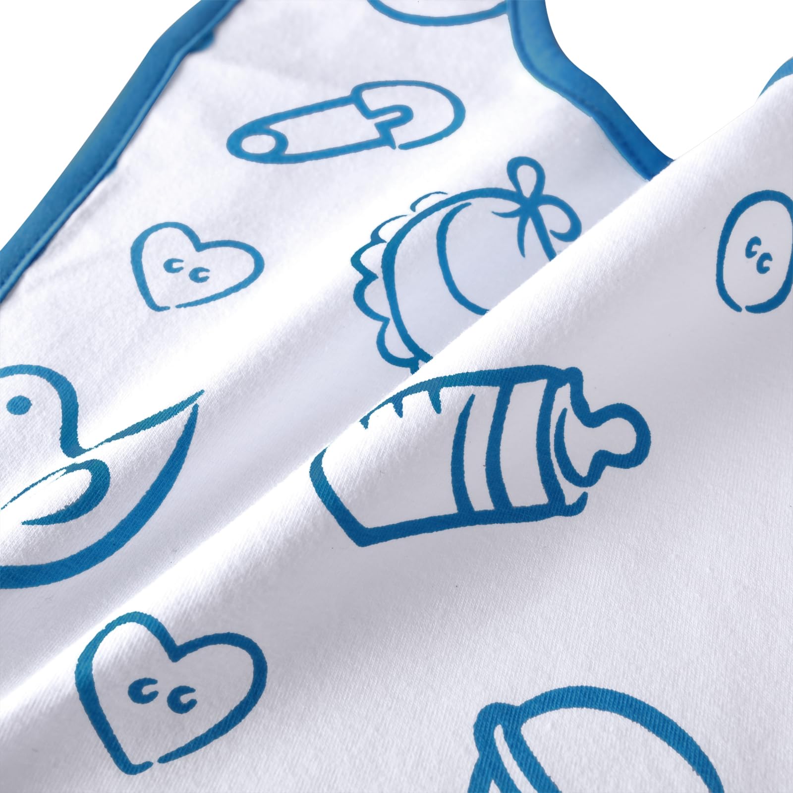 Littleforbig Cotton Waterproof Printed Adult Bib with Adjustable Hook-and-Loop Fastener Closure - Nursery Blue Adult Bib - Image 7