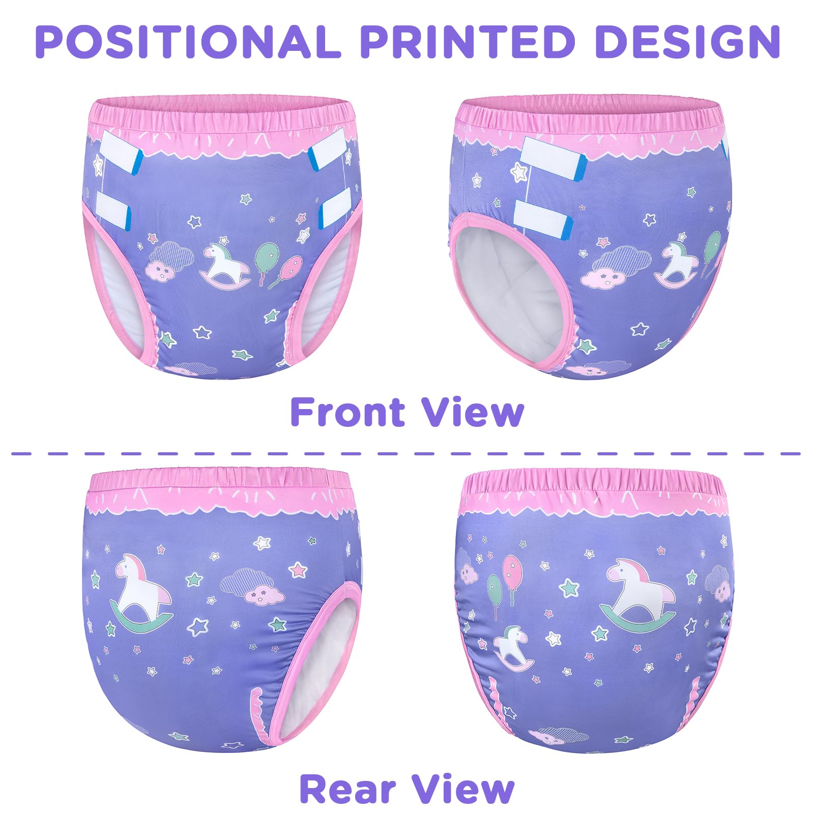 Littleforbig Soft Silky Underwear Comfortable Washable Reusable Adult Training Pants - Little Fantasy S - Image 4