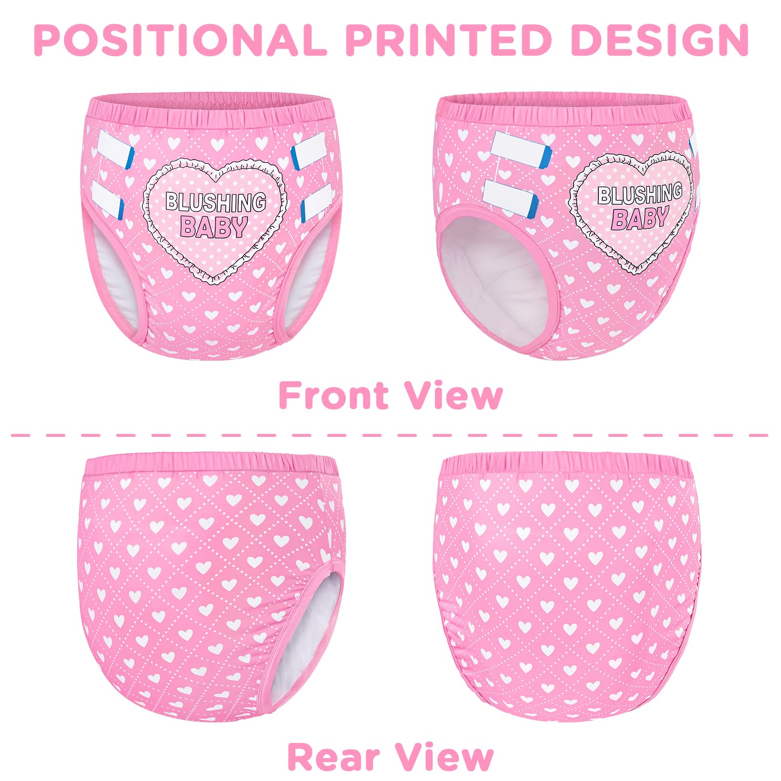 Littleforbig Soft Silky Underwear Comfortable Washable Reusable Adult Training Pants - Blushing Baby - Image 4