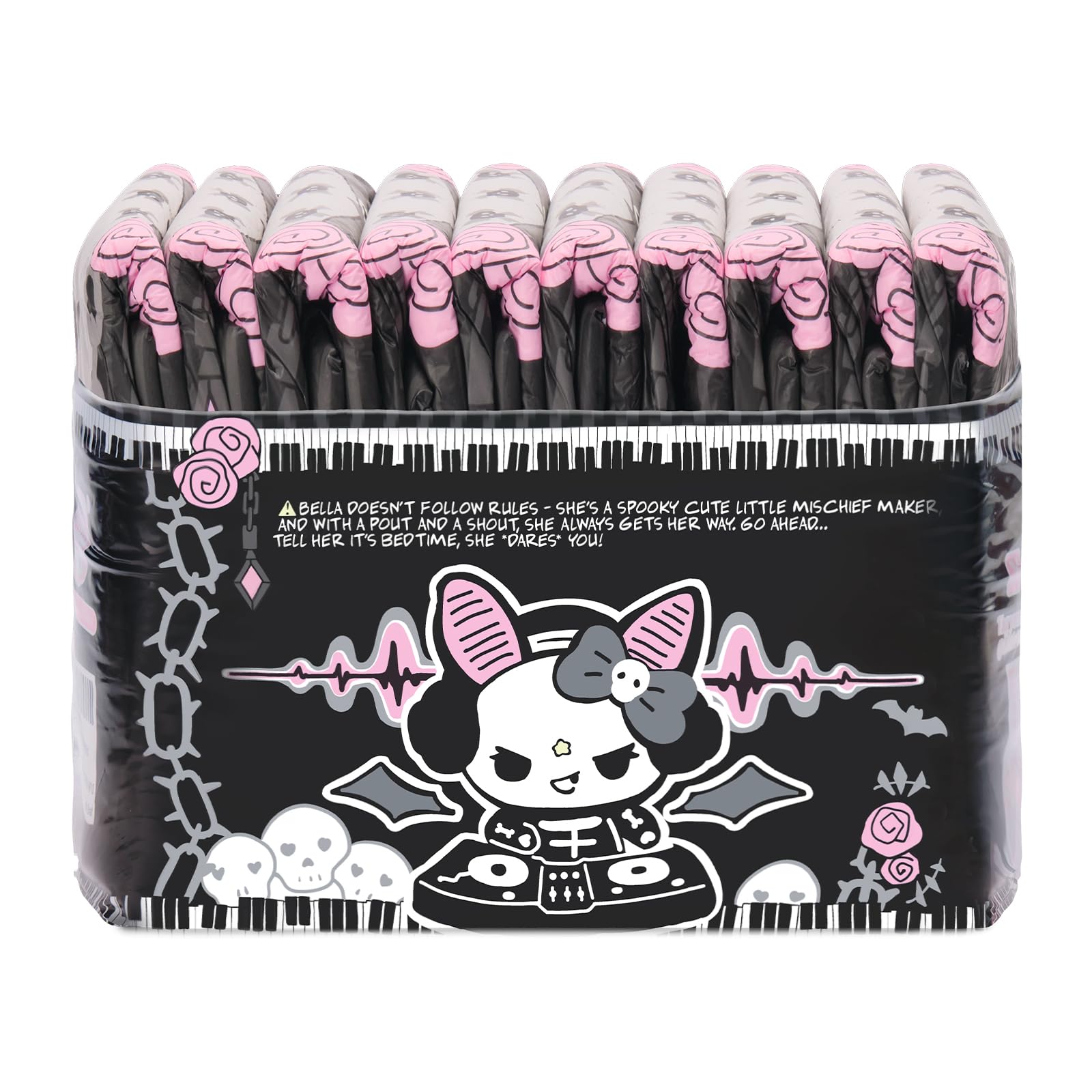 Littleforbig Ultra Absorbent 7000 mL Adult Printed Diaper 40 Pieces (4 Packs) - Goth Brat (Medium 28"-38") - Image 7