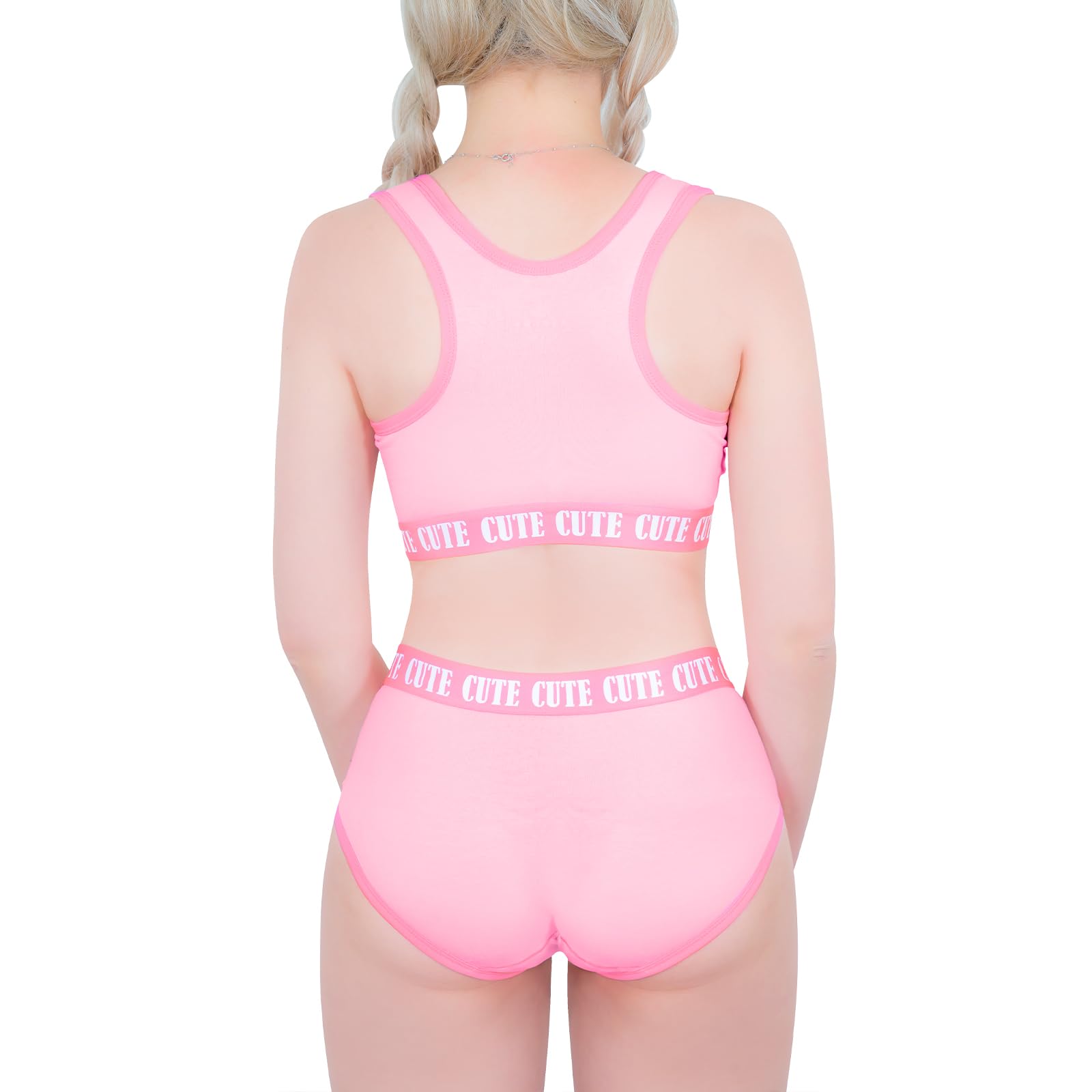 Littleforbig Unisex Cotton Camisole and Panties Sports Loungewear Sissy University Bralette Set - Image 3