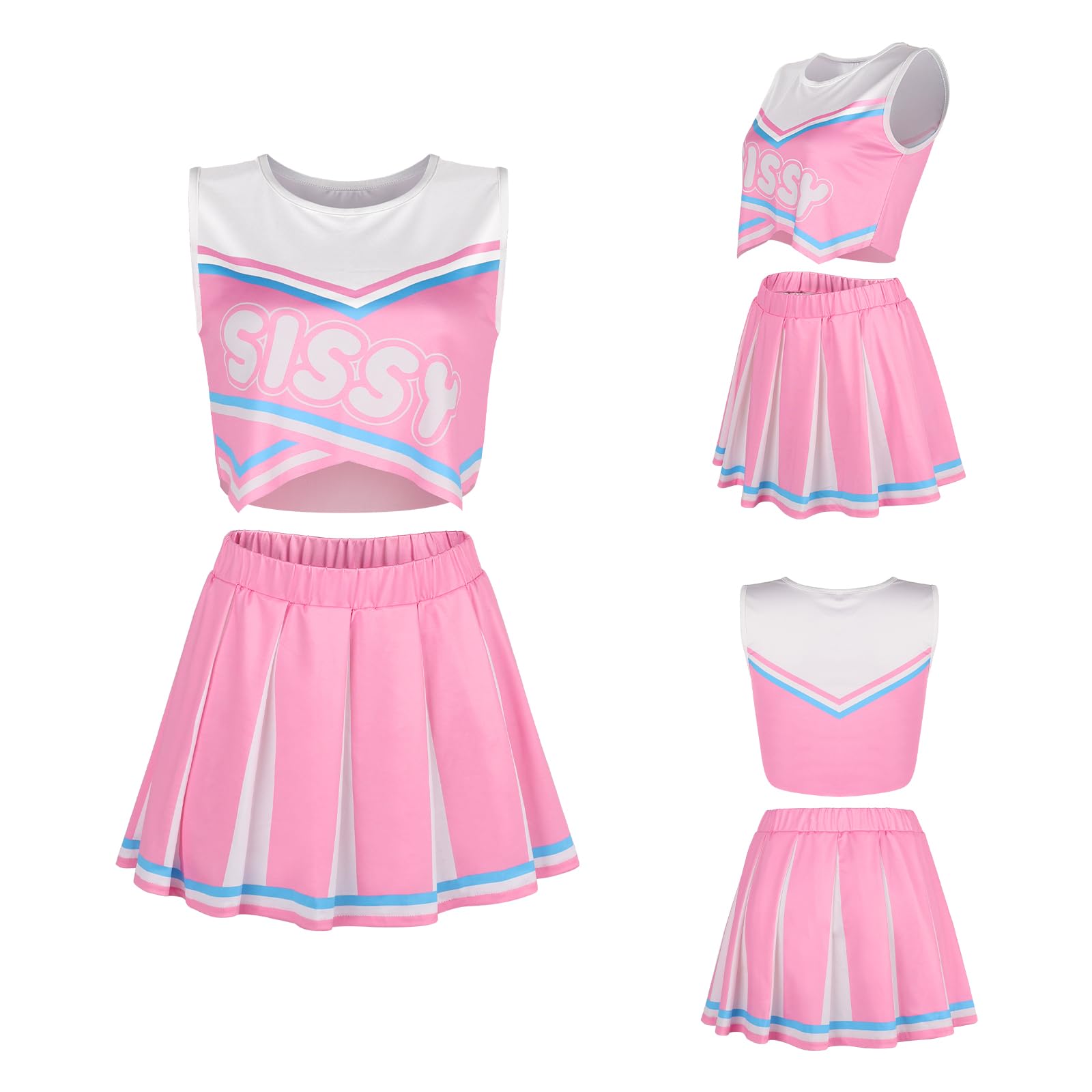Littleforbig Unisex Sleeveless Loungewear Babydoll Cheer Sissy Croptop Bralette Set - Image 6