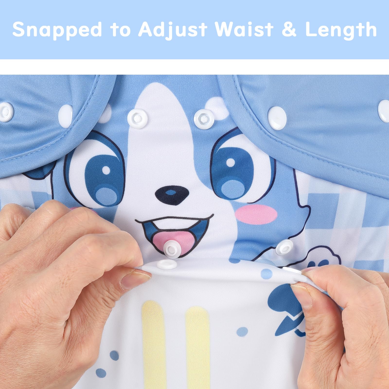 Littleforbig Washable Adjustable Reusable Waterproof Cloth Adult Diaper Wrap Cover- Little Blue M - Image 6