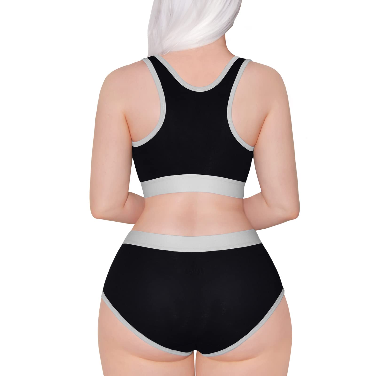 Littleforbig Women Cotton Camisole and Panties Sports loungewear Bralette Set - Let's Play Gamer Girl - Image 3