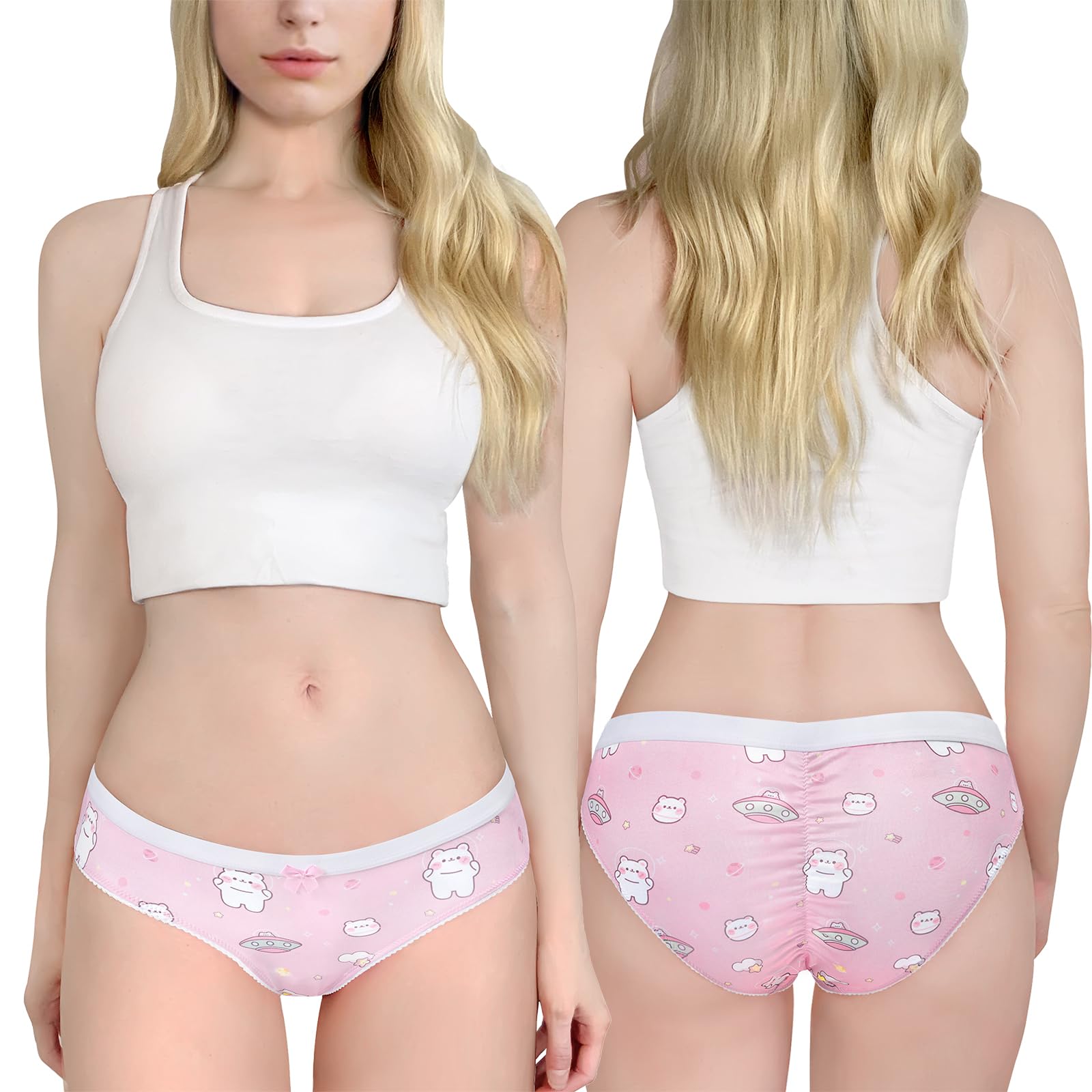 Littleforbig Women's Ladies Soft Smooth Silky Underwear Comfortable Hipster Briefs Babydoll Dreamy Galaxy 4 Pack Panties Set - Image 5